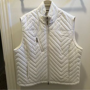 Tehama Womens Sleeveless Quilted Jacket Vest Size XL White Zip Hiking Cozy